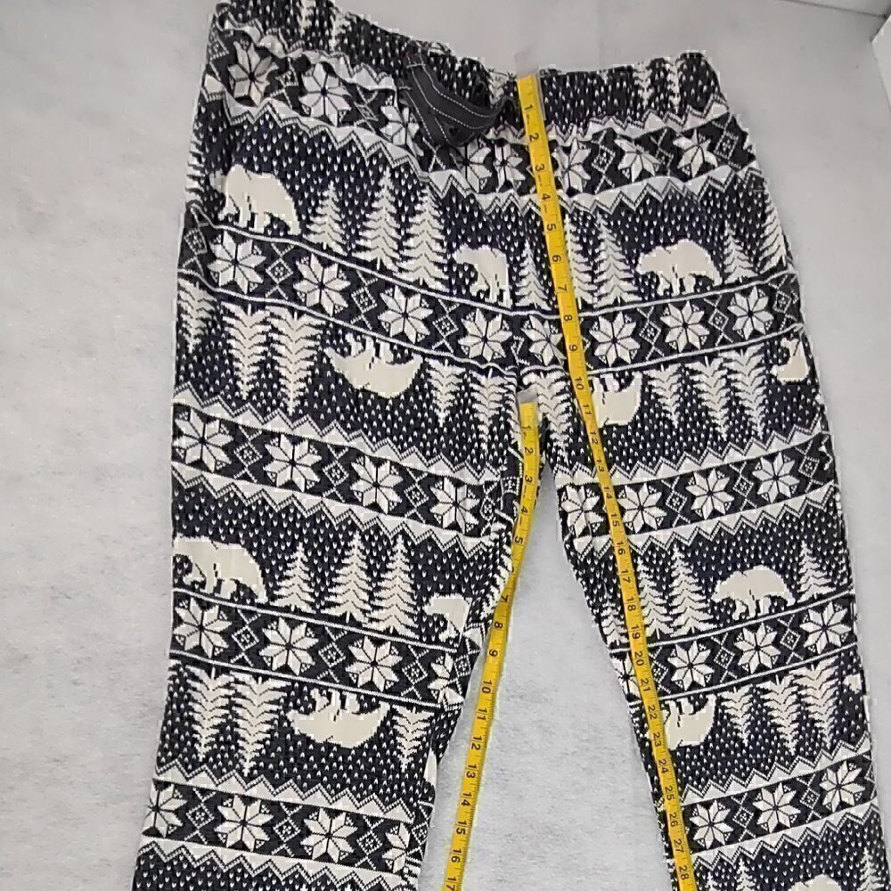 Old Navy Gray White Fair Isle 100% Cotton Pajama Bottoms Size Large - Picture 6 of 9
